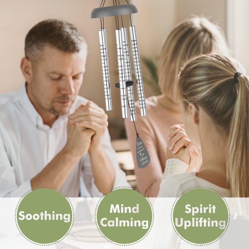 Fabuday Memorial Gifts Wind Chimes for Outside - Sympathy Wind Chimes for Loss of Loved One Prime  Bereavement Gifts in Memory of Loved One  Sympathy Gift for Loss of Mother Father Condolence Remembrance Gray - Image 3